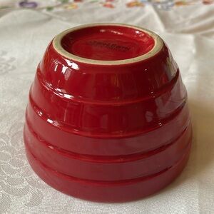 Crate & Barrel ribbed beehive red bowl 4.75”
